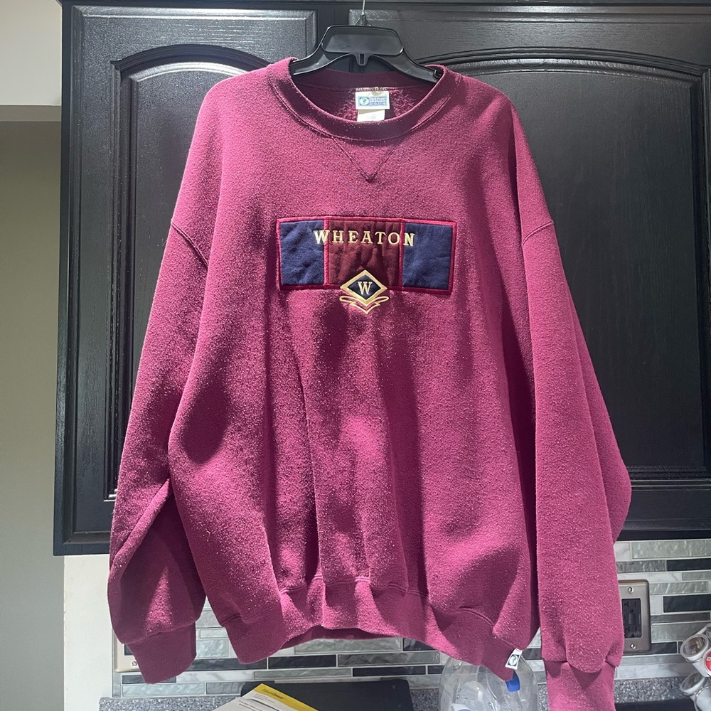 Vintage 1980-90s Discus Athletic Maroon Wheaton Made in USA XLarge Sweatshirt